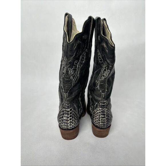J.B. Dillon Men\'s Reserve Python JBR 1646 Black Cowboy Western Boots Size 9.5 B main image 4